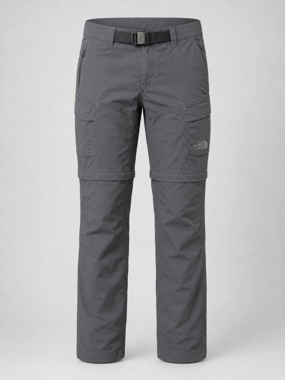 The North Face Mens Size Small Convertible Pants Gray Belted Hiking Outdoors